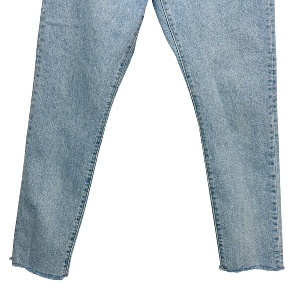 Levis Womens 501 S Skinny Jeans Light Wash Stretch Denim Fray Hem Button Fly W27 - Picture 5 of 15